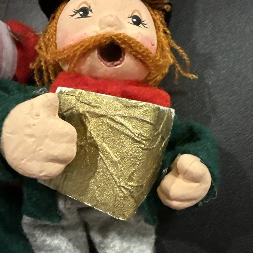 Vintage Paper Mache Christmas Carolers Figurines‎ Holiday Victorian Ornament #9